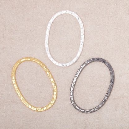 30x20mm Stamped Oval Charm Set of 4 pieces