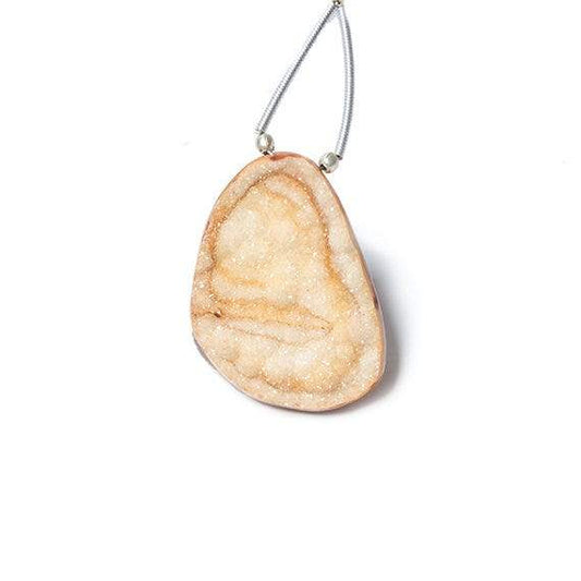 30x24mm Cantelope Orange Agate Drusy Freeform Focal Bead 1 piece