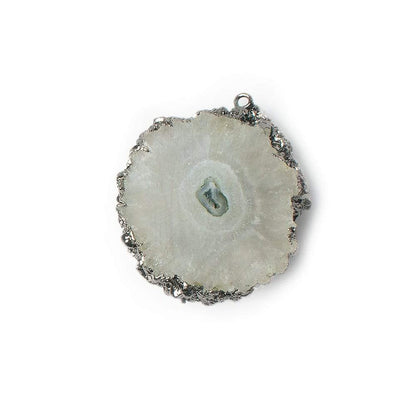 30x27mm Black Gold Leafed Solar Quartz Slice Focal Bead 1 piece