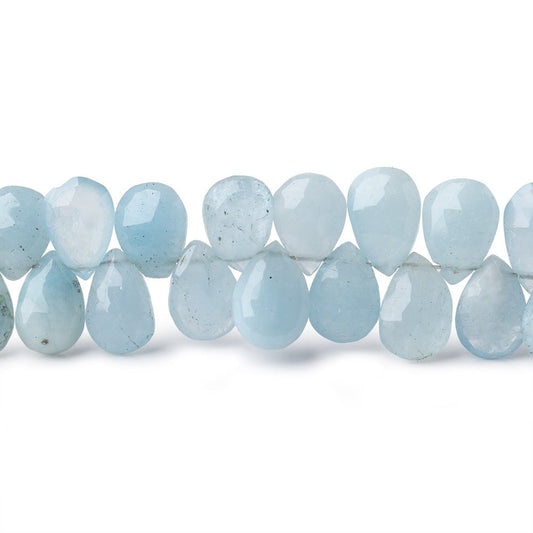 8x6mm Milky Aquamarine faceted pear beads 8 inch 65 pieces AA