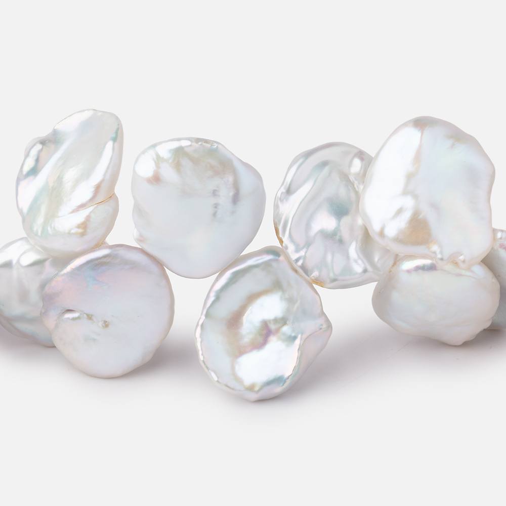 15x14-20x16mm White top drilled Keshi Freshwater Pearl 16 inch 48 pieces