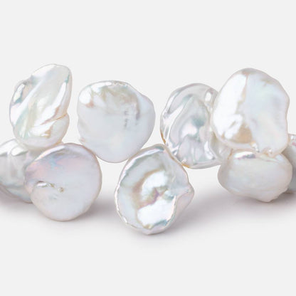 15x14-20x16mm White top drilled Keshi Freshwater Pearl 16 inch 48 pieces