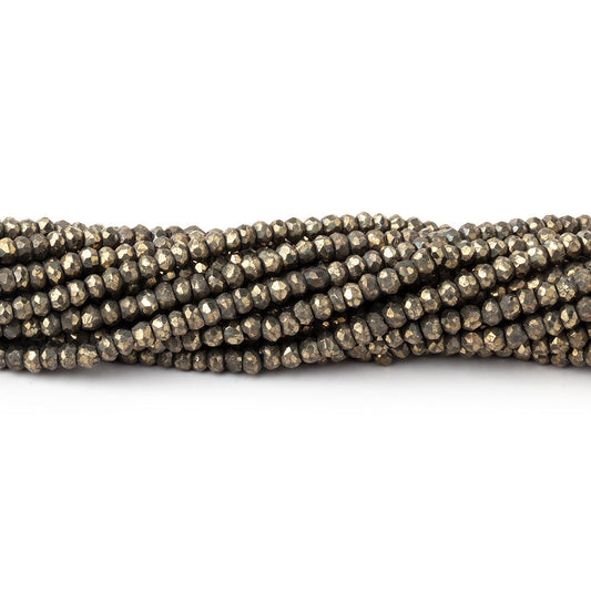 2.5mm Pyrite Faceted Rondelle Beads 13.5 inch 157 pieces