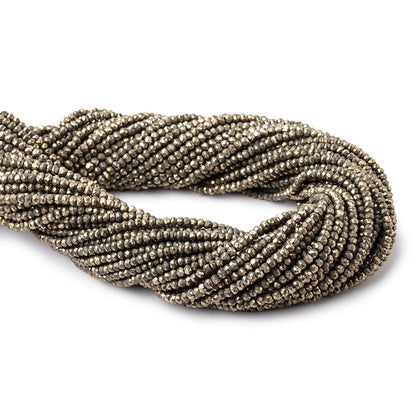 2.5mm Pyrite Faceted Rondelle Beads 13.5 inch 157 pieces
