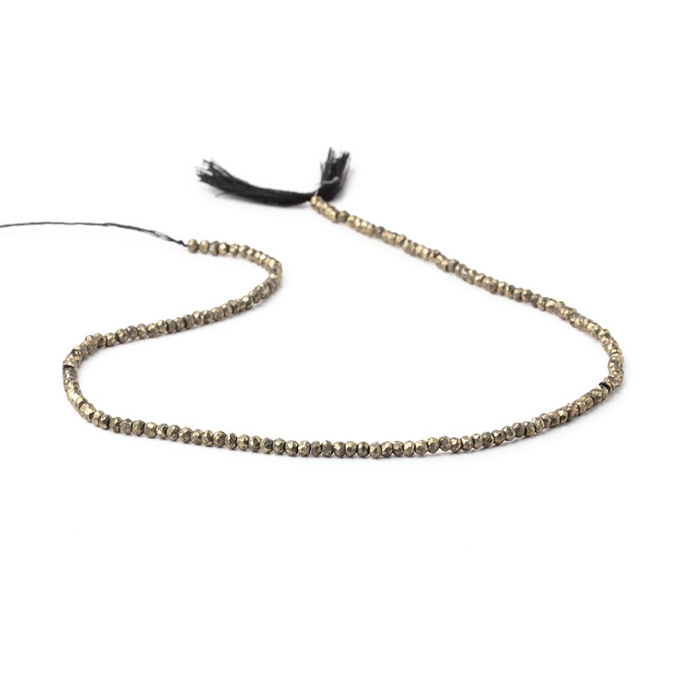 2.5mm Pyrite Faceted Rondelle Beads 13.5 inch 157 pieces