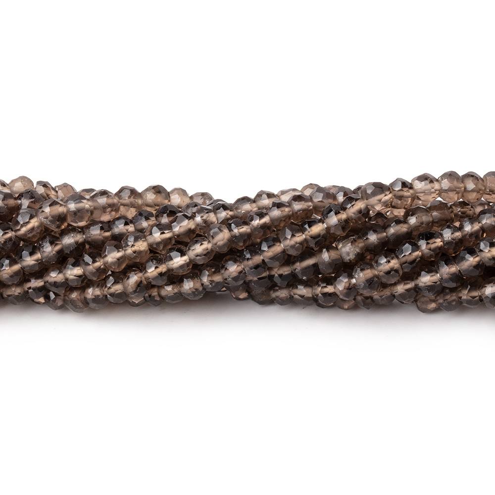 4mm Smoky Quartz Faceted Rondelle Beads 12.5 inch 108 pieces
