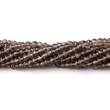 4mm Smoky Quartz Faceted Rondelle Beads 12.5 inch 108 pieces