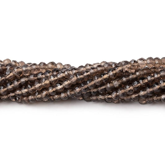 4mm Smoky Quartz Faceted Rondelle Beads 12.5 inch 108 pieces