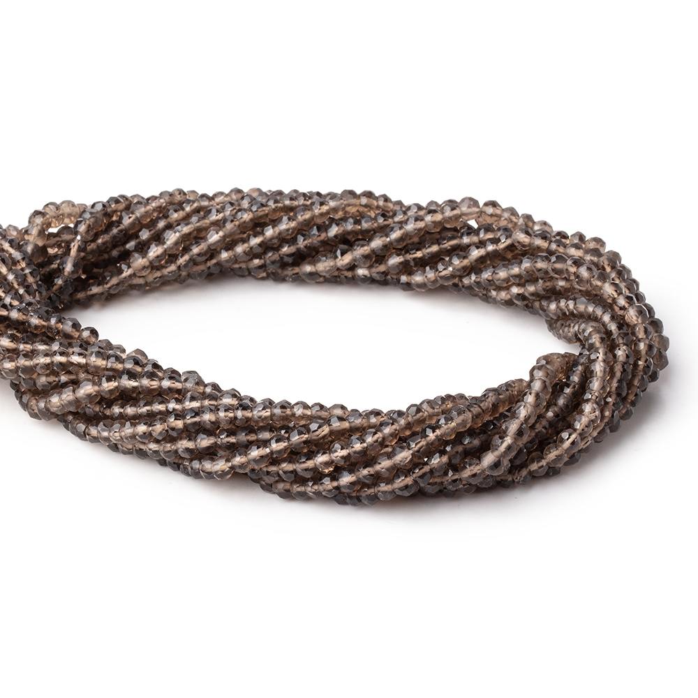 4mm Smoky Quartz Faceted Rondelle Beads 12.5 inch 108 pieces