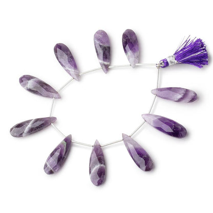 31x10mm Cape Amethyst Faceted Pear Beads 6 inch 9 pieces