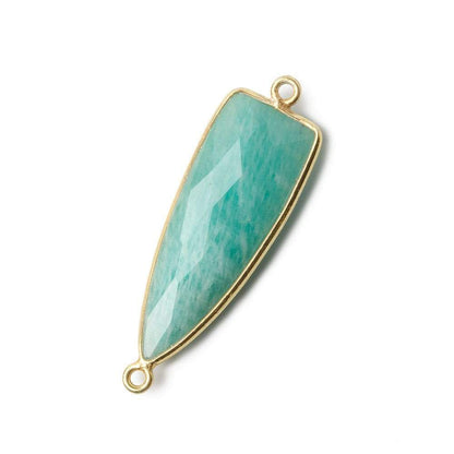 31x11mm Vermeil Bezel Amazonite faceted Point Connector 1 piece