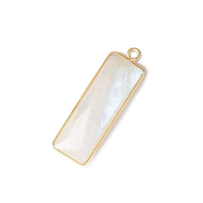 31x11mm Vermeil Bezel Rainbow Moonstone Bar 1 ring pendant 1 piece