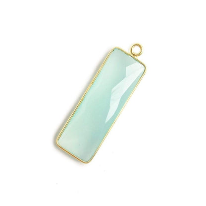 31x11mm Vermeil Bezel Seafoam Chalcedony Bar 1 ring pendant 1 piece