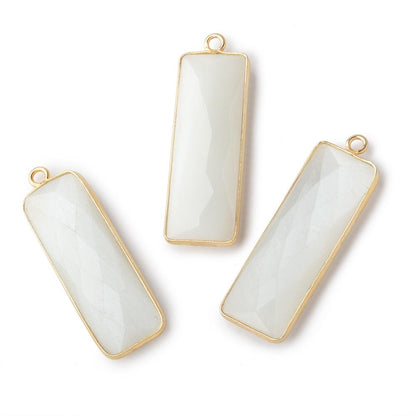 31x11mm Vermeil Bezel White Moonstone Bar 1 ring pendant 1 piece
