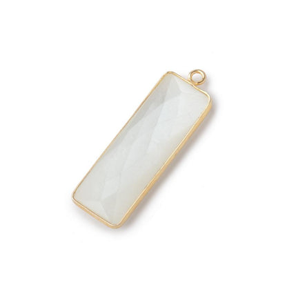 31x11mm Vermeil Bezel White Moonstone Bar 1 ring pendant 1 piece