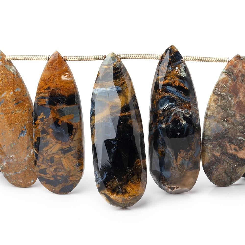 31x12-36x12mm Pietersite Faceted Pear Beads 7 inch 14 pieces