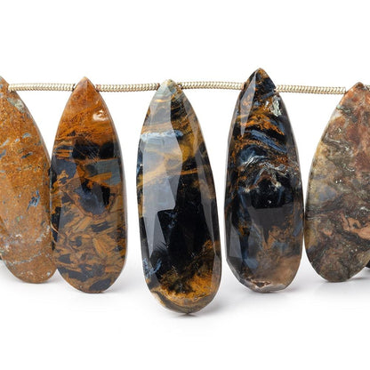 31x12-36x12mm Pietersite Faceted Pear Beads 7 inch 14 pieces