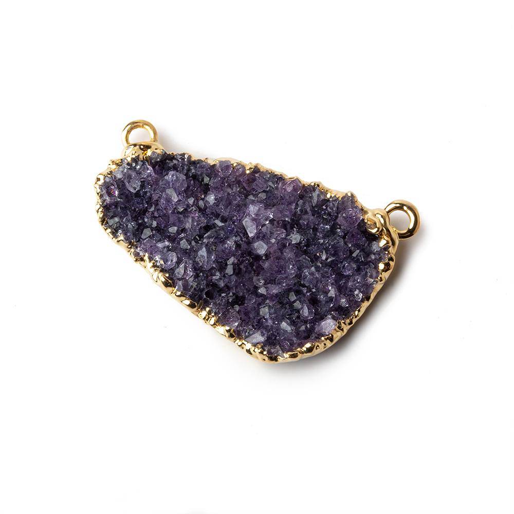 31x19mm Gold Leafed Amethyst Drusy Connector 1 piece