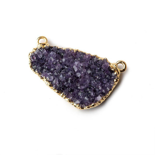 31x19mm Gold Leafed Amethyst Drusy Connector 1 piece