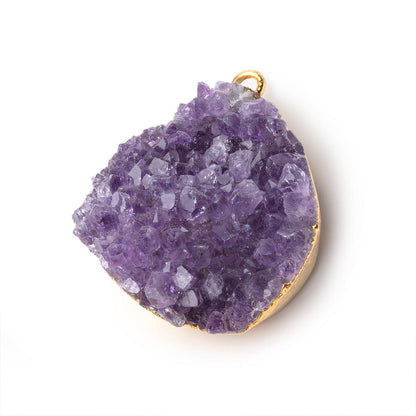 31x28mm Gold Leafed Amethyst Drusy Pendant 1 piece