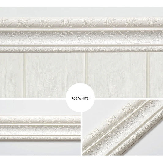 Self Adhesive Flexible Foam Molding Trim, Sticky Decorative Wall Lines Wallpaper Border for Home, Office, Hotel DIY Decoration Wall Edging Strip Border Waterproof Wall Decor 2.3Mx8Cm