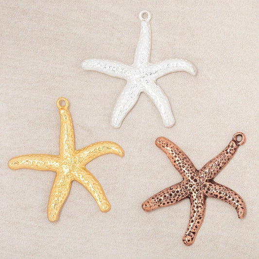 32mm Starfish Pendant Charm Set of 2 pieces