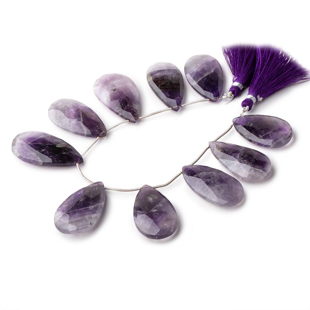 32x21-38x20mm Cape Amethyst Faceted Pear Beads 8 inch 10 pieces