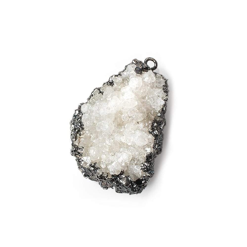 32x22mm Black Gold Leafed Calcite Mineral Crystal Pendant 1 piece