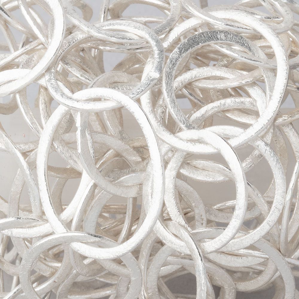 32x24mm and 21mm Silver plated Brushed Oval and Round Link Chain by the foot