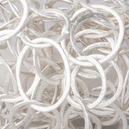 32x24mm and 21mm Silver plated Brushed Oval and Round Link Chain by the foot