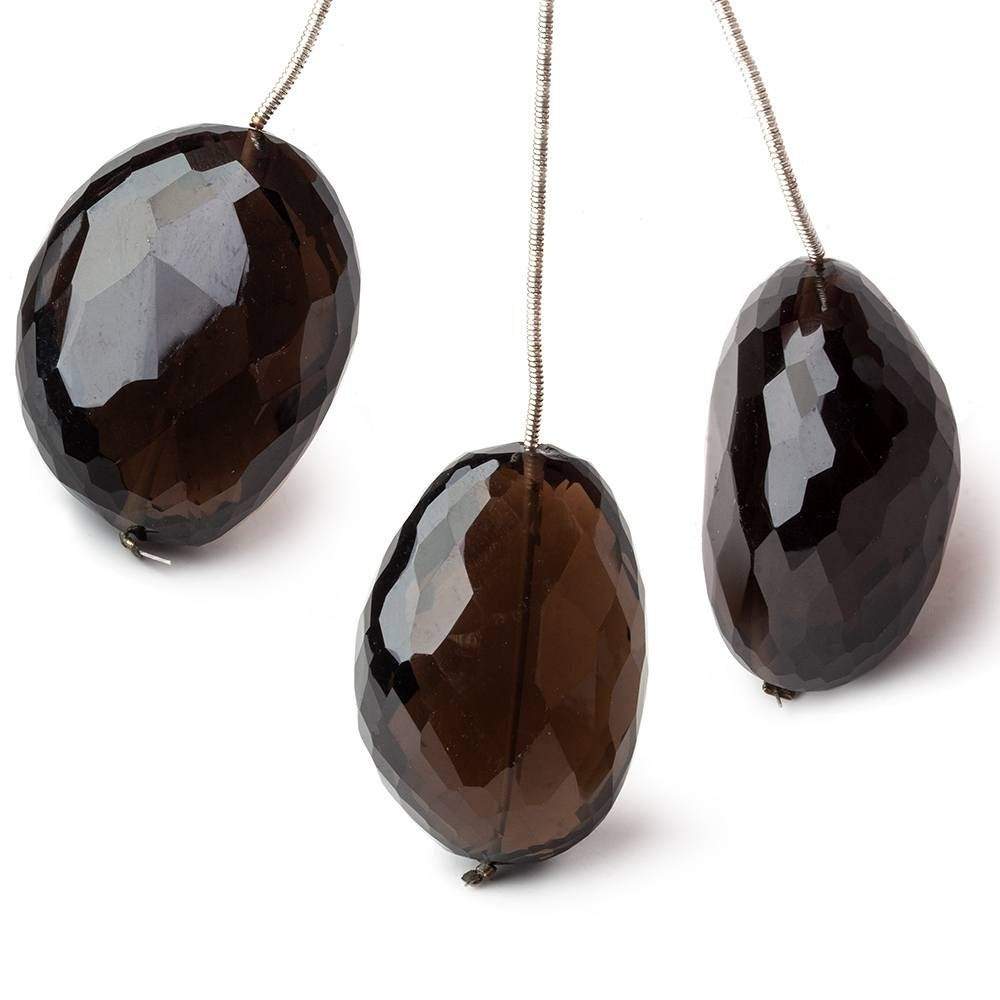 32x25-35x25mm Smoky Quartz Faceted Nugget Focal Bead 1 piece