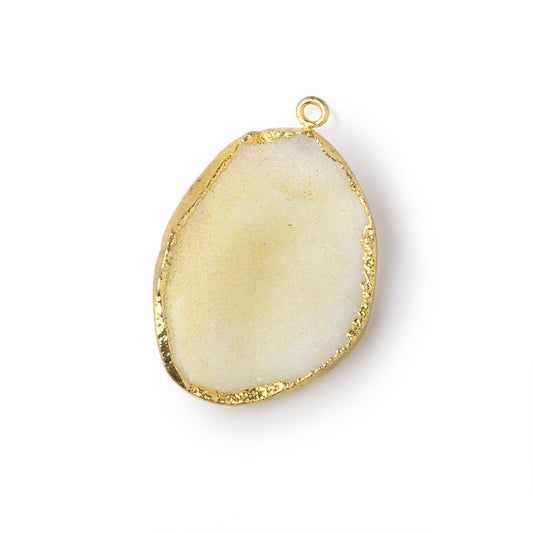 32x25mm Gold Leafed Cream Concave Drusy Pendant 1 focal piece