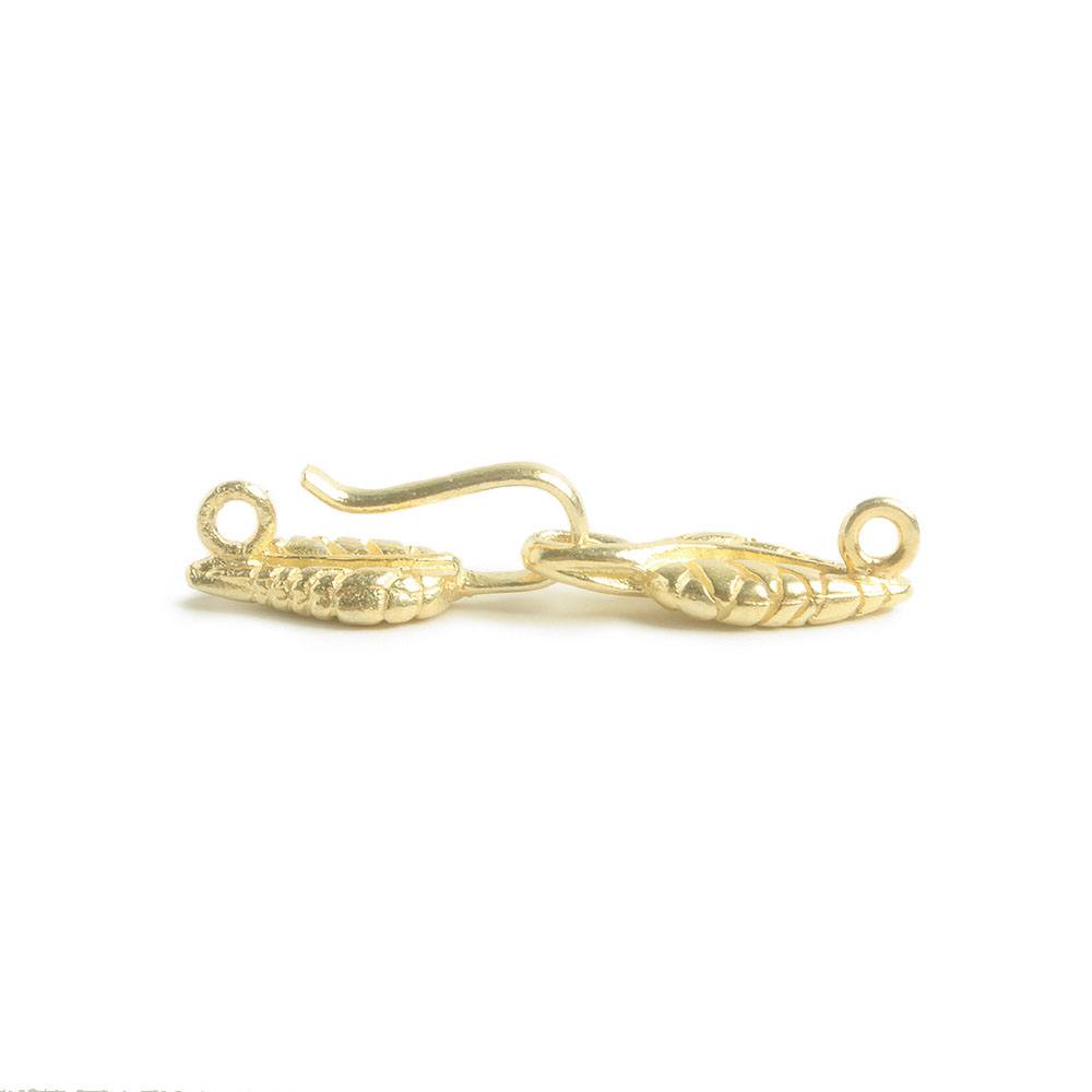 32x7mm Vermeil Leaf Hook Clasp 1 piece