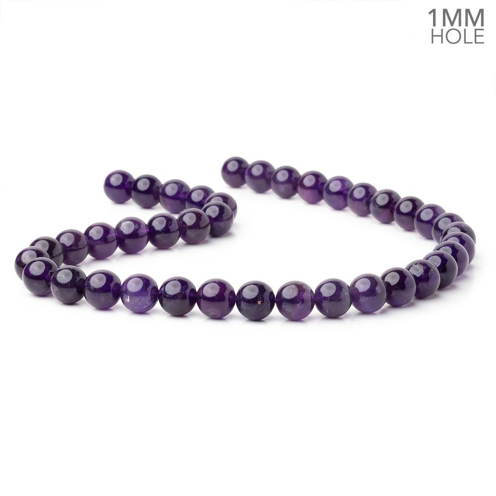 10mm Amethyst Plain Round Beads 15 inch 37 pieces AA 1mm Hole
