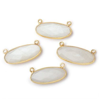 28x11.5mm Vermeil Bezel White Moonstone Oval East West Connector 1 piece