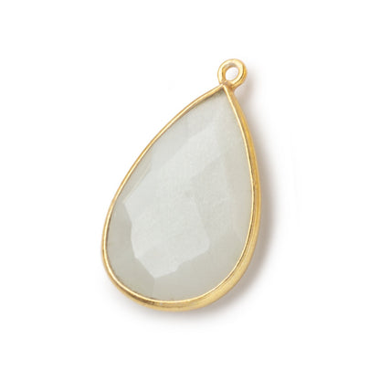 26x17mm Vermeil Bezel White Moonstone faceted pear Pendant 1 piece
