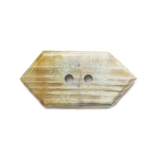 33.5x16.5mm Jasper Modified Hexagon 2.5mm hole button 1 piece