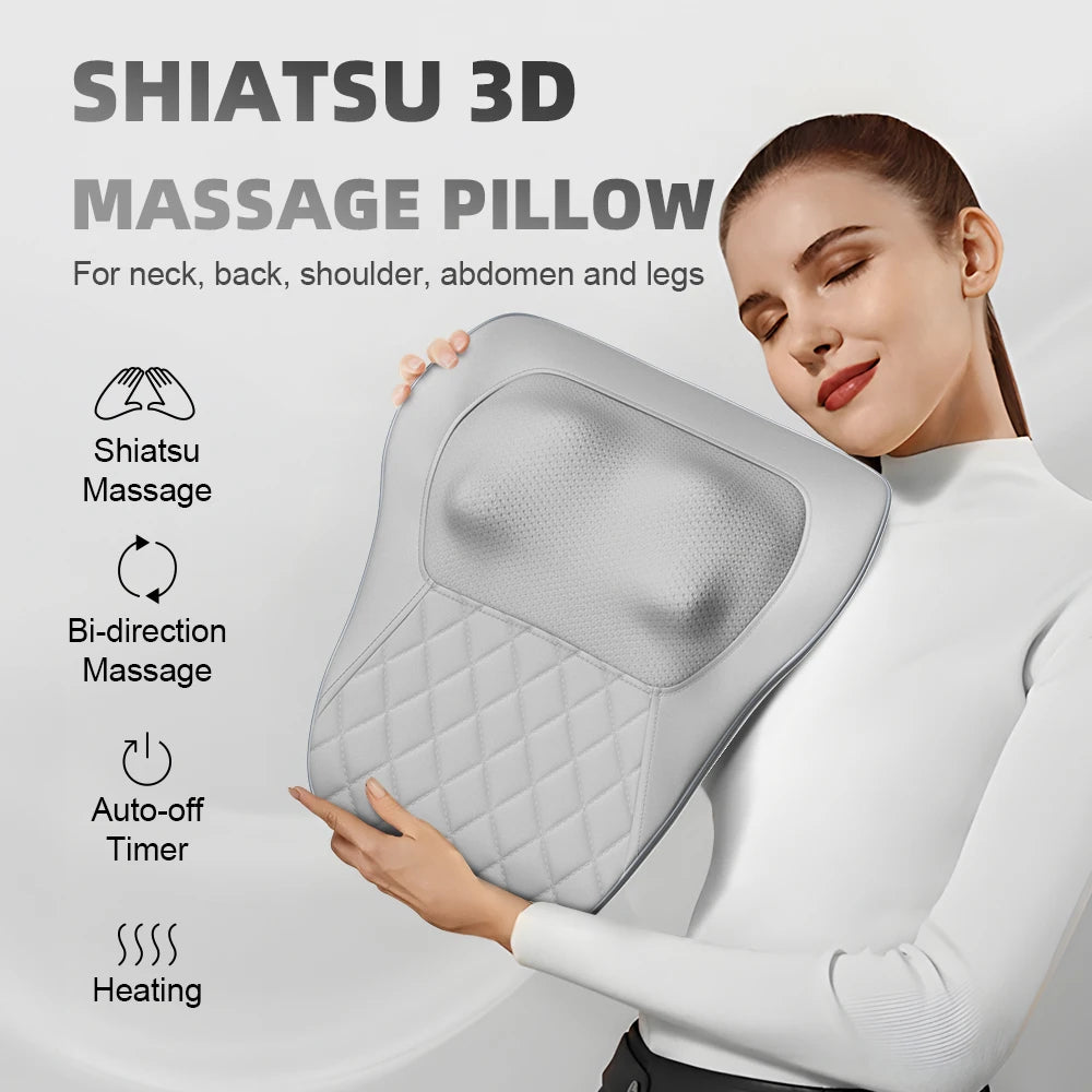Back Massager Neck Massager with Heat,3D Kneading Massage Pillow for Relax Neck,Back,Shoulder,Legs,Gifts for Men Women Mom Dad