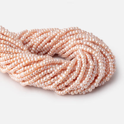 5mm Soft Peach 2.5mm Large Hole Off Round Pearls 15 inch 114 Beads