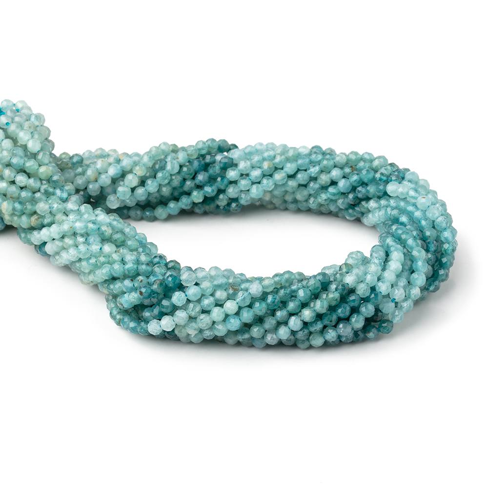 3.3mm Grandidierite Micro Faceted Round Beads 12.75 inch 100 pieces