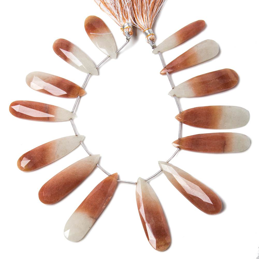 33x11-46x12mm Bi-color Jasper faceted pear beads 3 inch 14 pieces