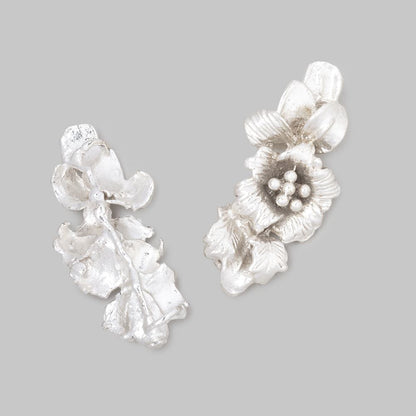 33x15mm Hibiscus Flower Slider Charm Set of 2 pieces