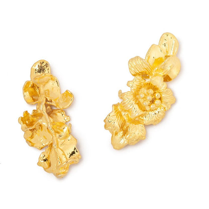 33x15mm Hibiscus Flower Slider Charm Set of 2 pieces