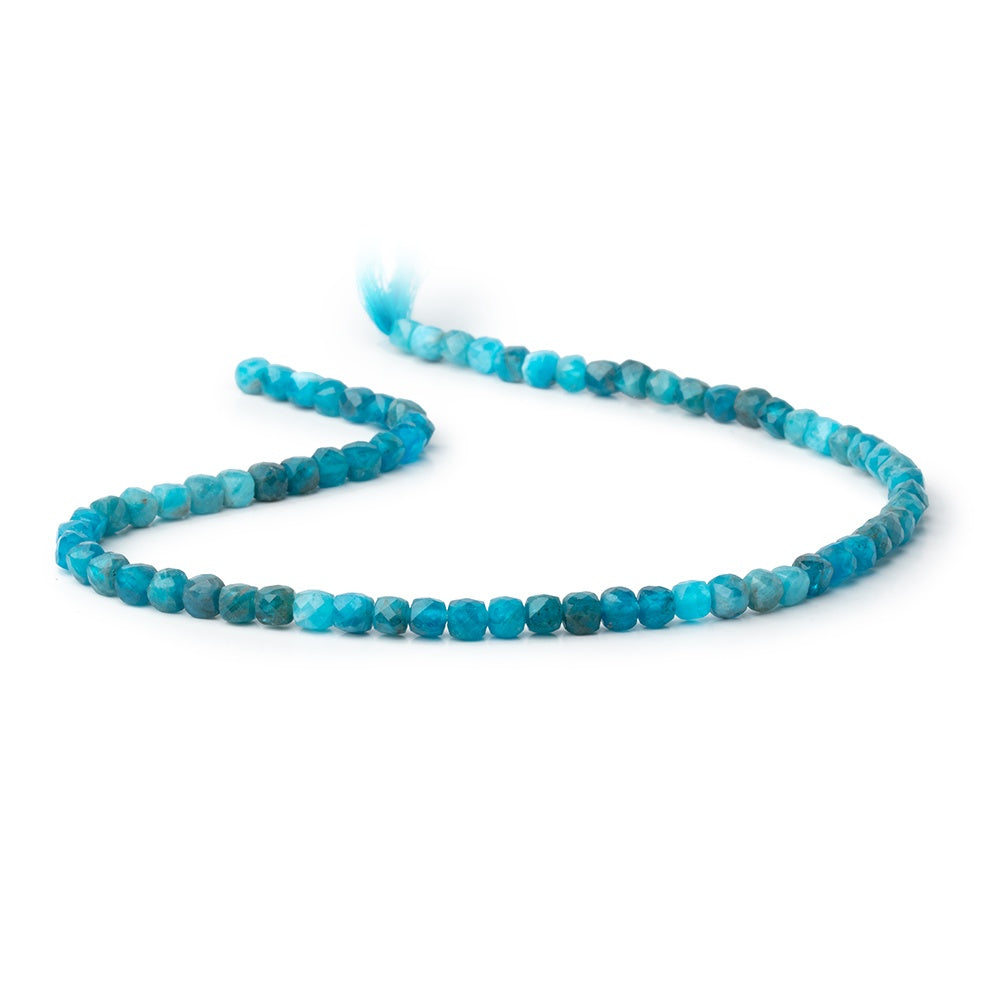 4.5mm Apatite Micro Faceted Cube Beads 12.5 inch 70 pieces