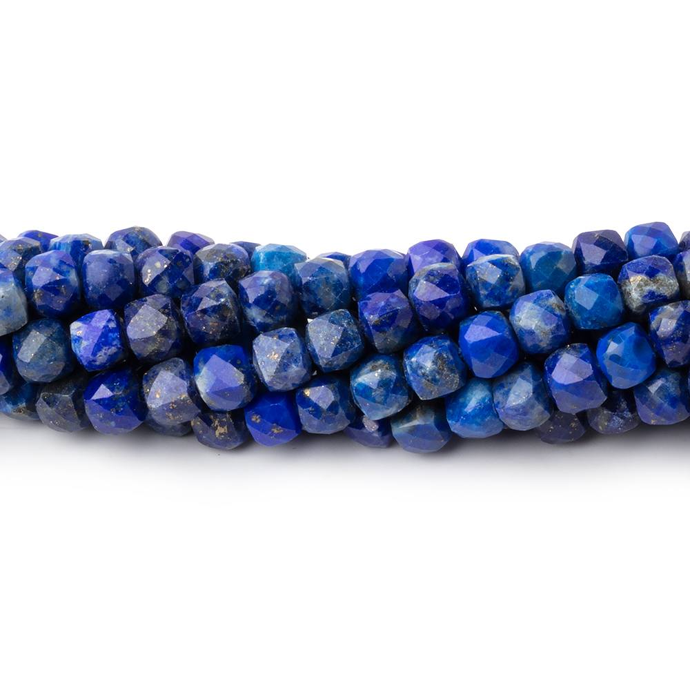4mm Lapis Lazuli Micro Faceted Cubes 12.5 inch 78 Beads