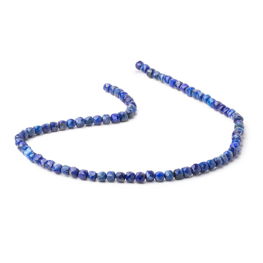 4mm Lapis Lazuli Micro Faceted Cubes 12.5 inch 78 Beads