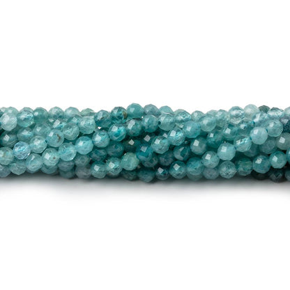 3mm Grandidierite microfaceted round beads 12.5 inch 110 pieces AA grade