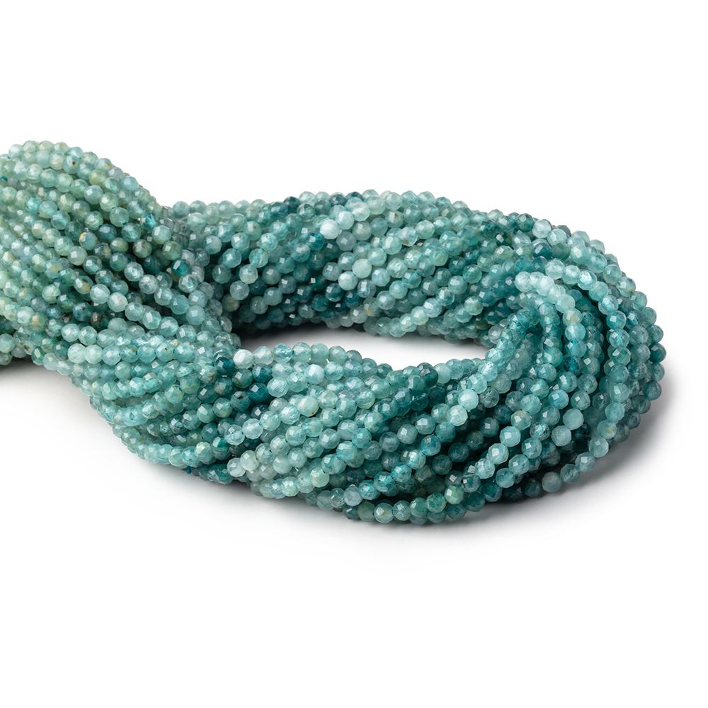 3mm Grandidierite microfaceted round beads 12.5 inch 110 pieces AA grade