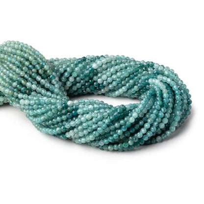 3mm Grandidierite microfaceted round beads 12.5 inch 110 pieces AA grade