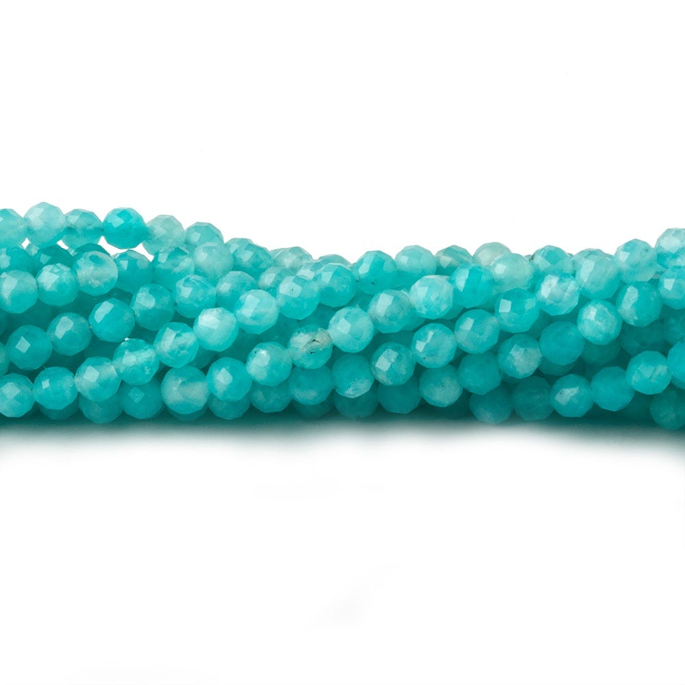 3mm Amazonite micro faceted round beads 16 inch 150 pieces